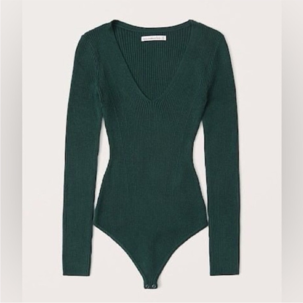 Abercrombie Dark Green Sweater Ribbed Bodysuit